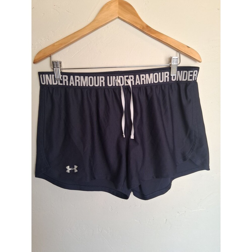 Under Armour HeatGear Athletic Shorts Women’s Large Navy Blue Loose Fit Running